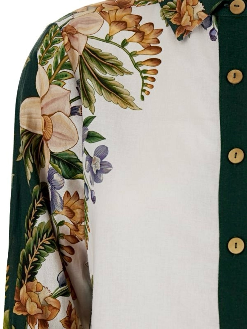 FARM Rio Sand Nature Botanical Linen Blend Buttondown Top Size Large NWT - Picture 5 of 16